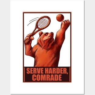 Serve harder, comrade.  Russian propaganda posters style. Posters and Art